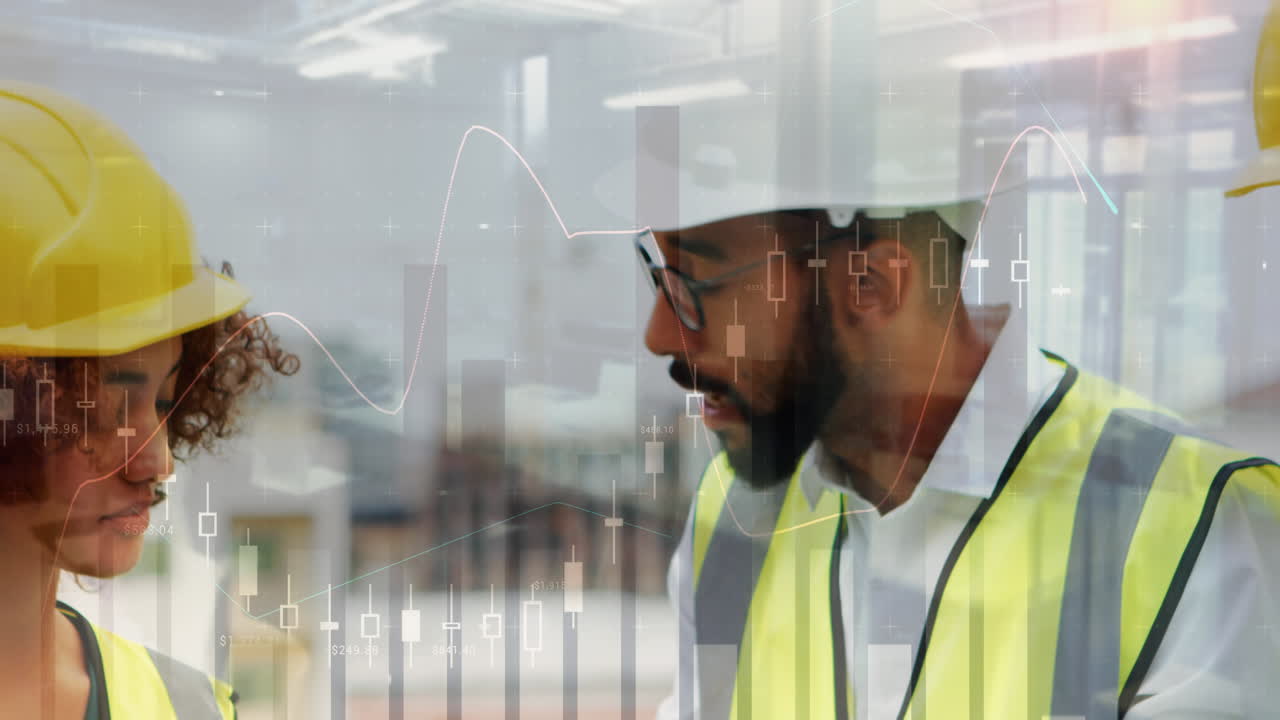 arquitectos discutiendo los planes de construcción 4k