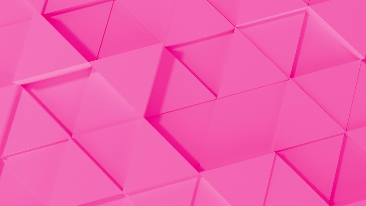 abstracto 3d geométrico triángulo violeta animación de pared. 4k imágenes de renderización por computadora. bucle.