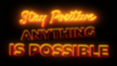 stay positive anything is possible motivational text bouncing animation