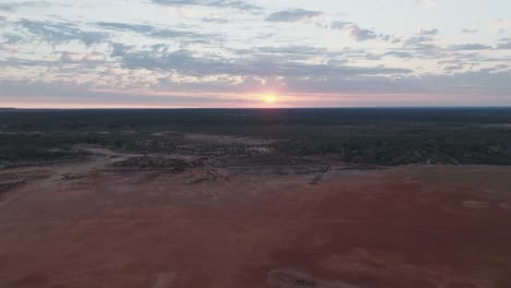 drone clip showing sunrise over remote western australian outback