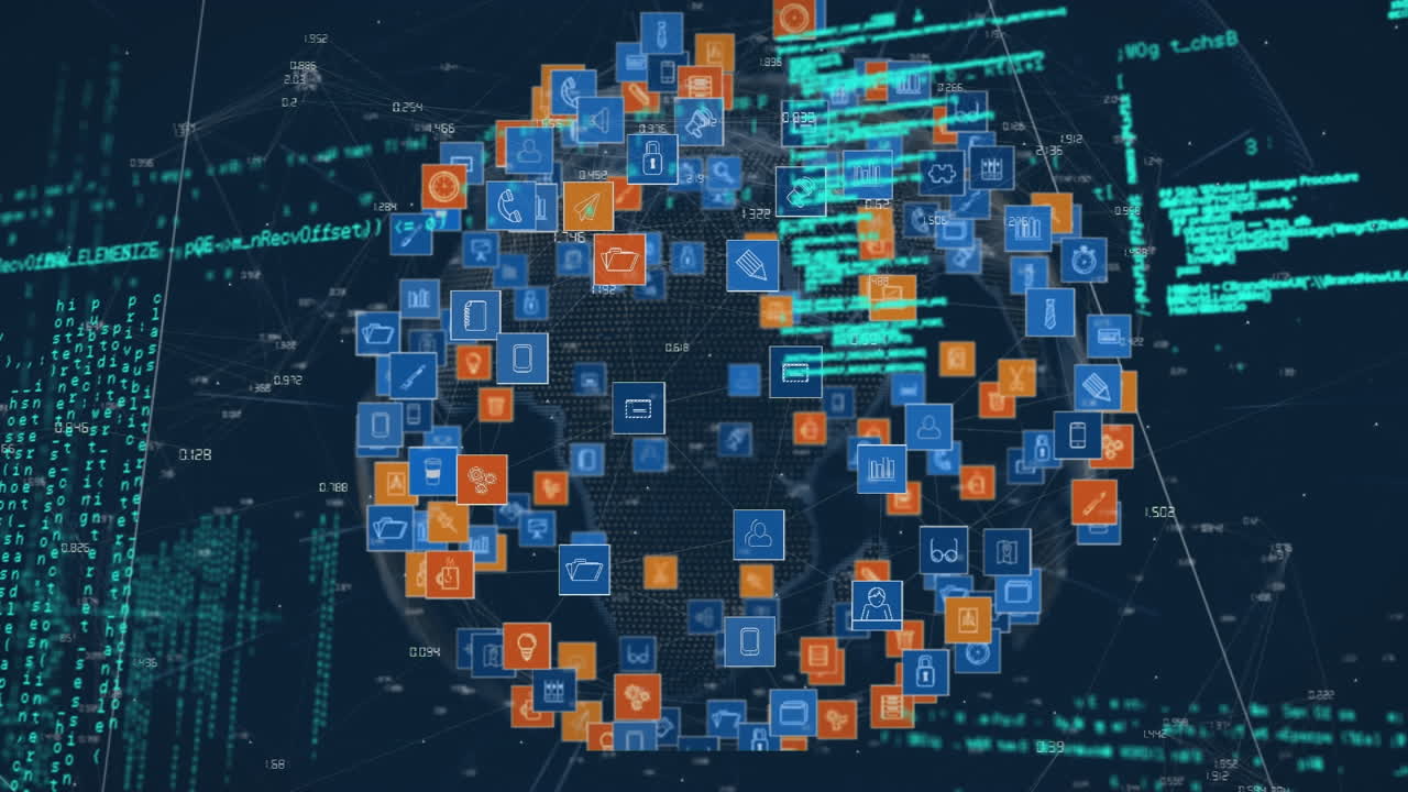 Animation of networks of connections over grind