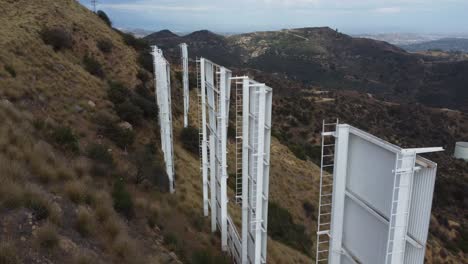 cartel de hollywood en los angeles california por drone 4k-4