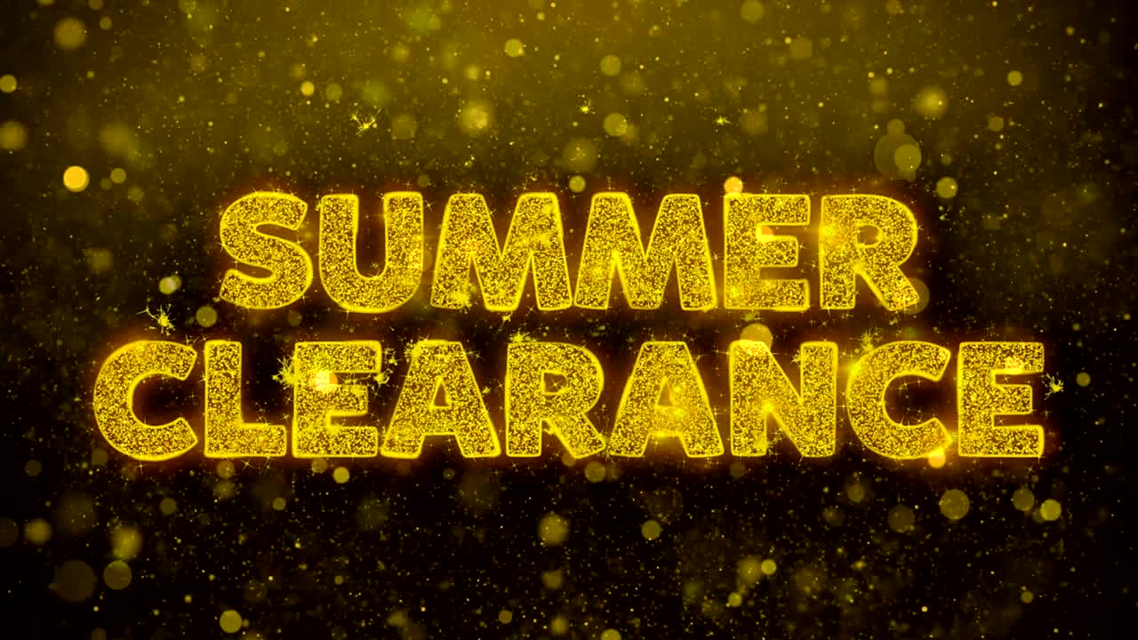 황금 반이는 반이는 입자 애니메이션에 대한 여름 클리어런스 텍스트
