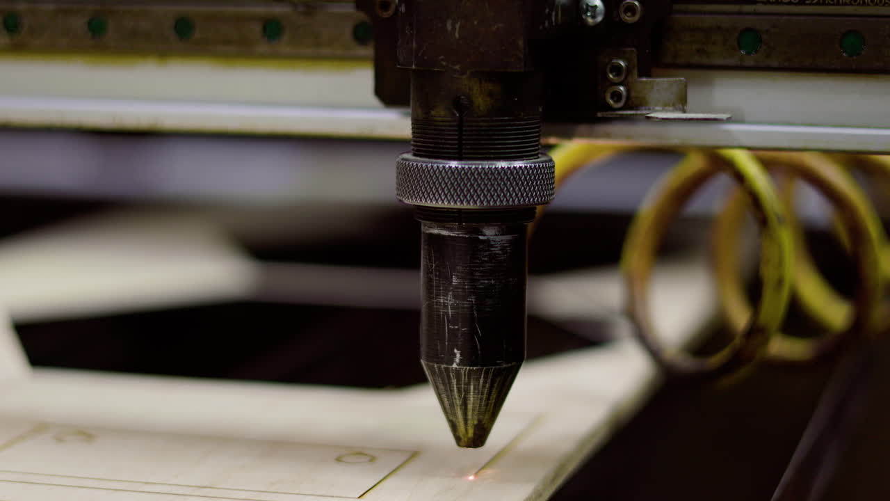 Closeup of machinery operating