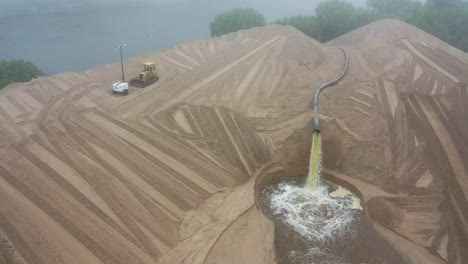 sand pumping and dredging operation from aerial view