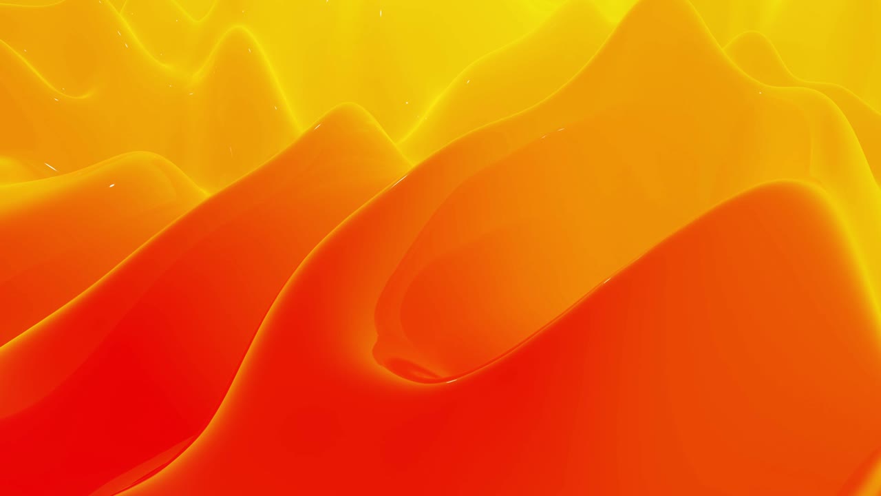 Stylish abstract looped background, changing surface of soft translucent material like peach jelly. Creative soft bright 3d bg with inner glow for festive events 4k. Red orange yellow gradient.