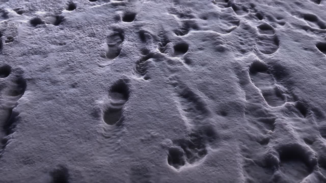 Impronte nella neve in loop