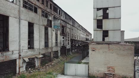 take-off of the drone at an abandoned factory.