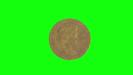 8 animaciones 3d romana antigua antigua moneda de oro tesoro pantalla verde numismática llave de croma