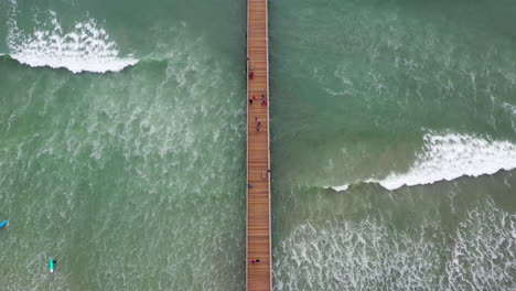 over head jetty shot in california usa