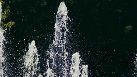 water jets from the fountain