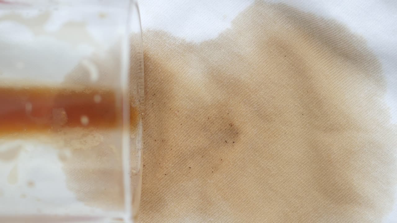 셔츠 에 있는 커피 얼룩