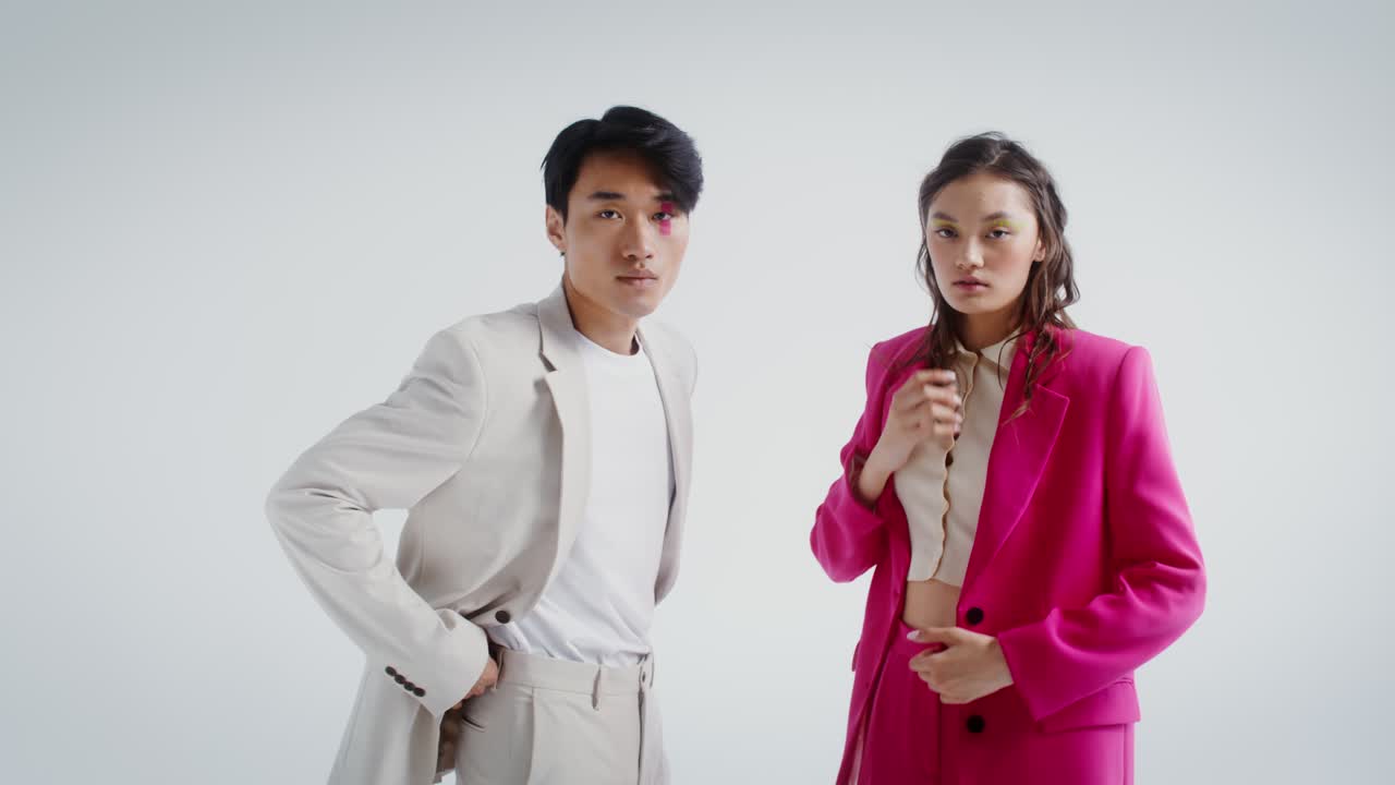 Fashionable Young Adults in Studio Shot