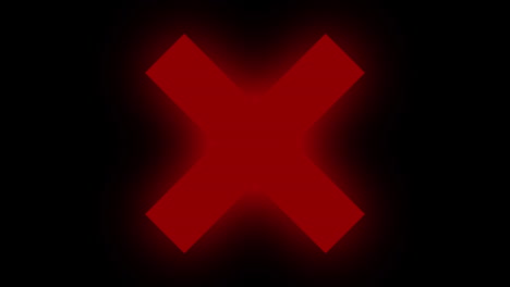 animación de un signo de cruz roja brillante sobre fondo negro.