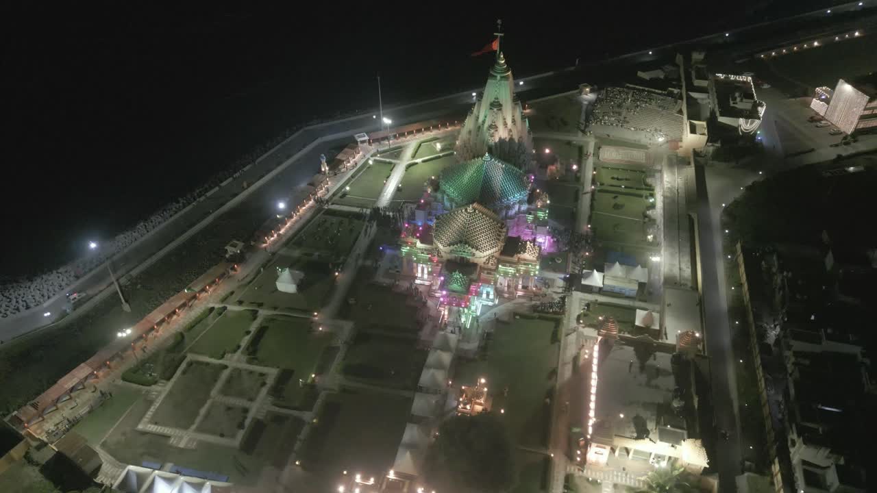 12 Jyotirlingas in India, Temples of Lord Shiva, indian temple architecture, Somnath Temple Aerial view