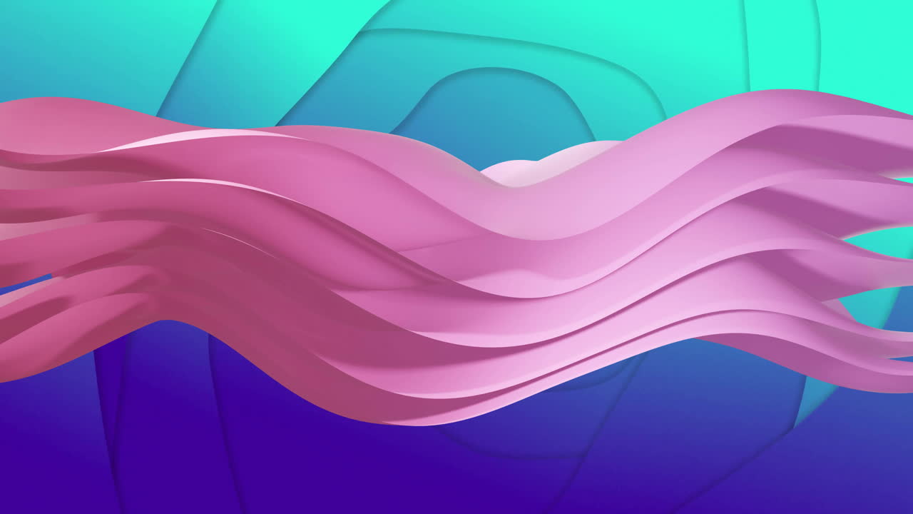 Animation of waving layers moving over multi coloured background