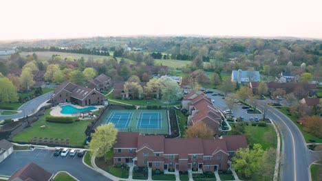 aerial of residential apartment buildings