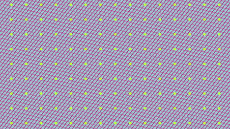 animation of retro hypnotic motion of rows of yellow spots pulsating in formation