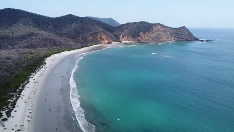 popular snorkeling beach in machalilla national park sandy beach in ecuador