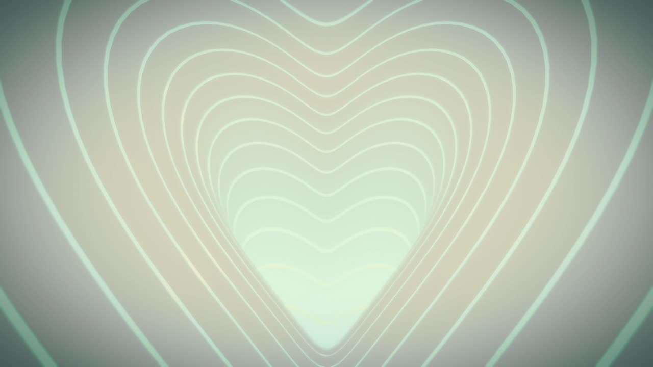 추상적인 루프 터널의 심장 터키즈