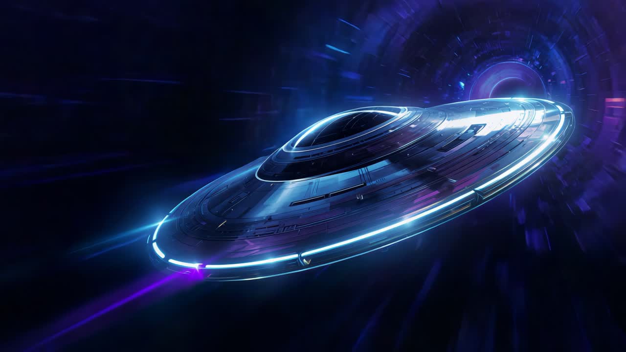 UFO Flying Through a Tunnel