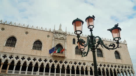 doges palace and lamppost in venice