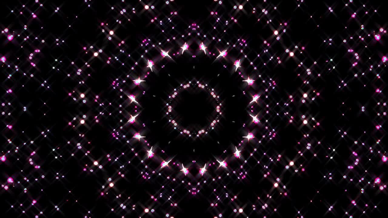 다채로운 추상적인 줄무 밝은 색상 빛나는 점, 검은 바탕에 둥근 모양