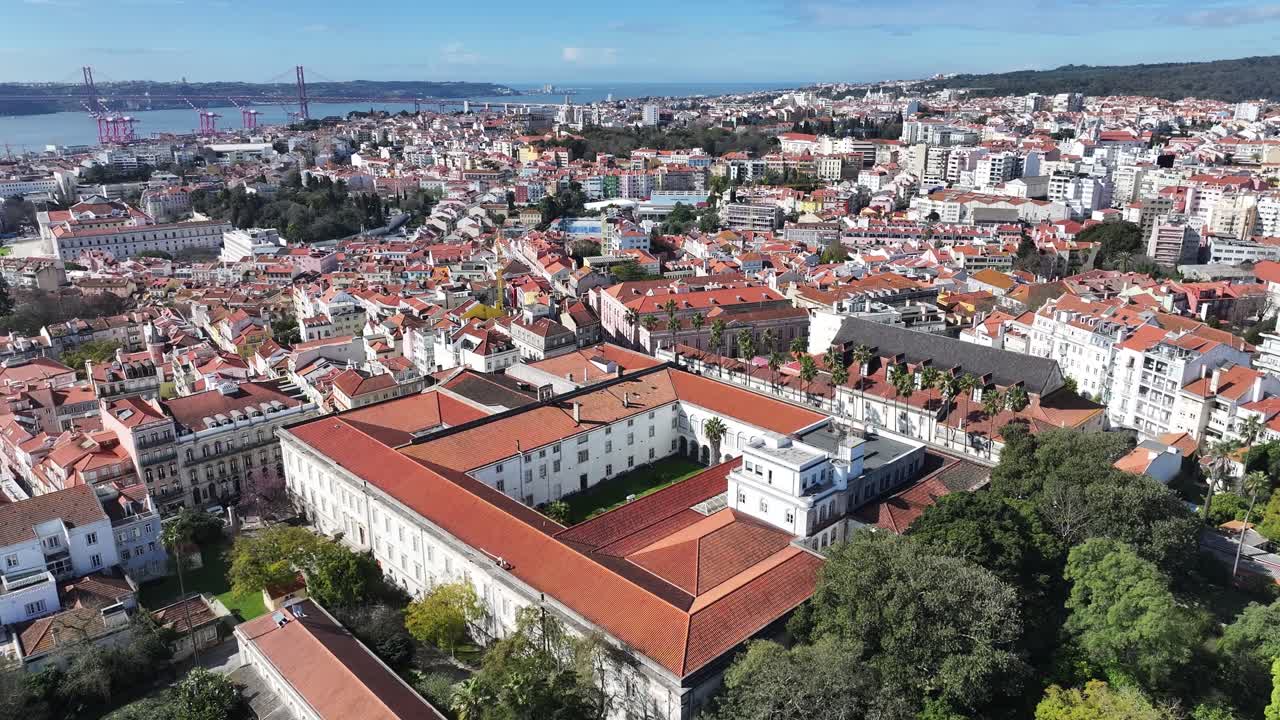 Botanical Garden At Lisbon In Lisbon District Portugal. Botany Garden Scenery. Beautiful Cityscape. Botanical Garden At Lisbon In Portugal. Historic City Landscape. Field Of Flowers Scene