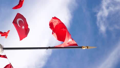 turkish flag waving in the wind