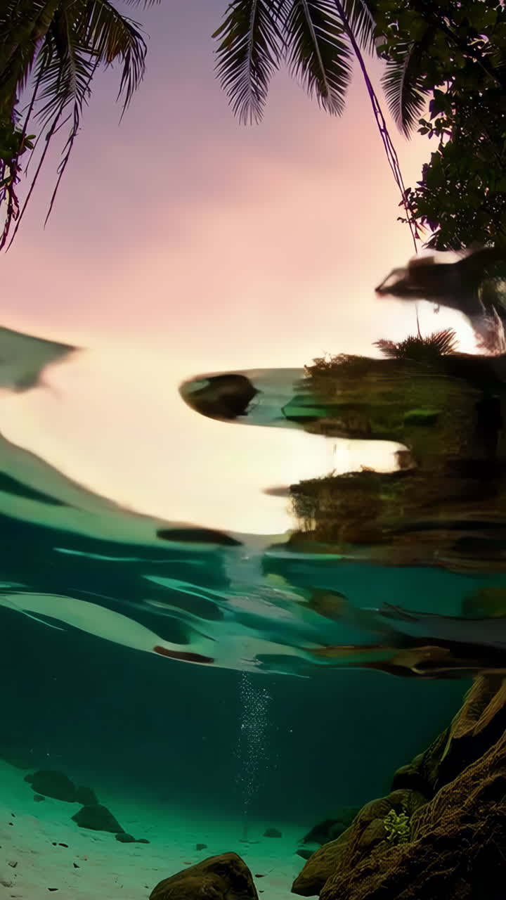 Underwater Tropical Sunset Reflection