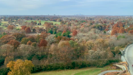 view of forest park from central west end in st