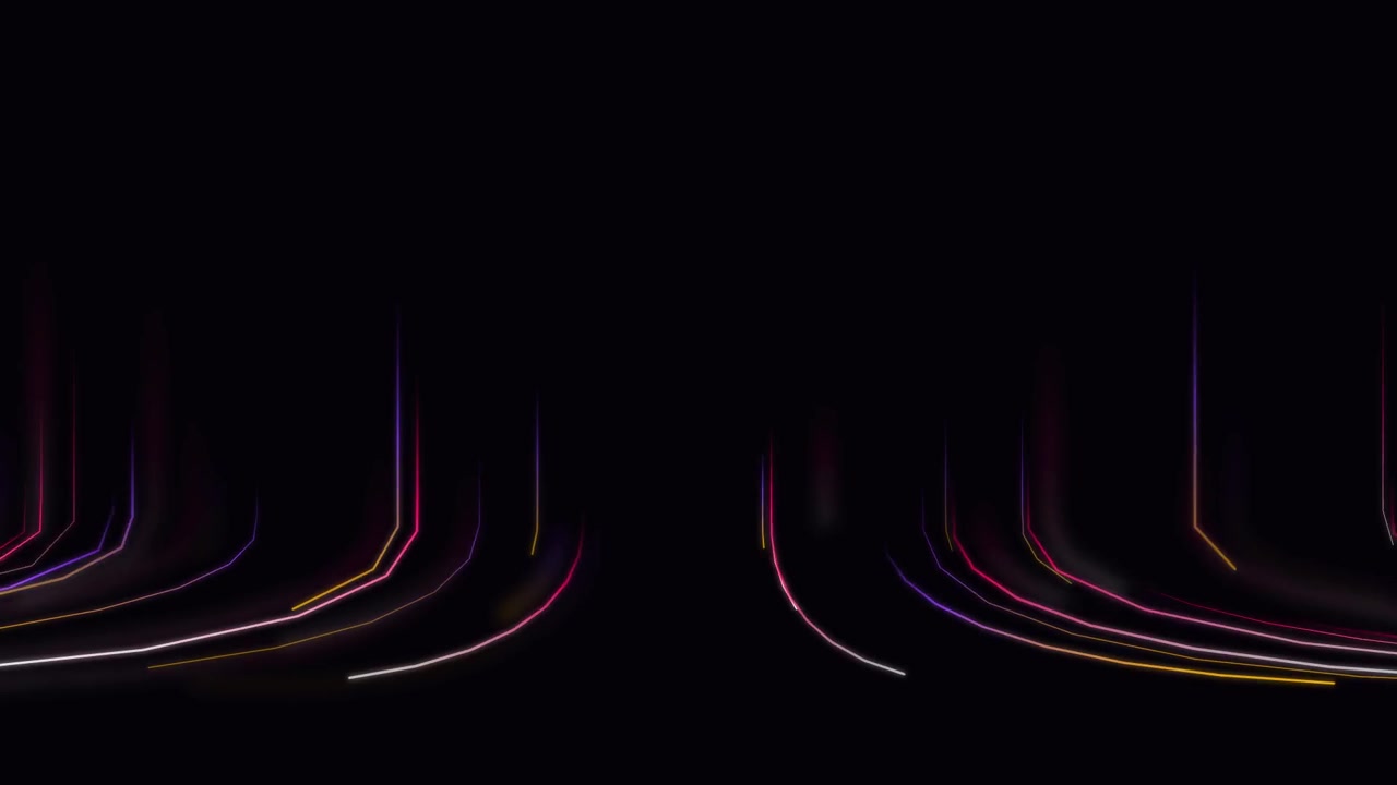 Sfondo animato astratto con scie luminose neon