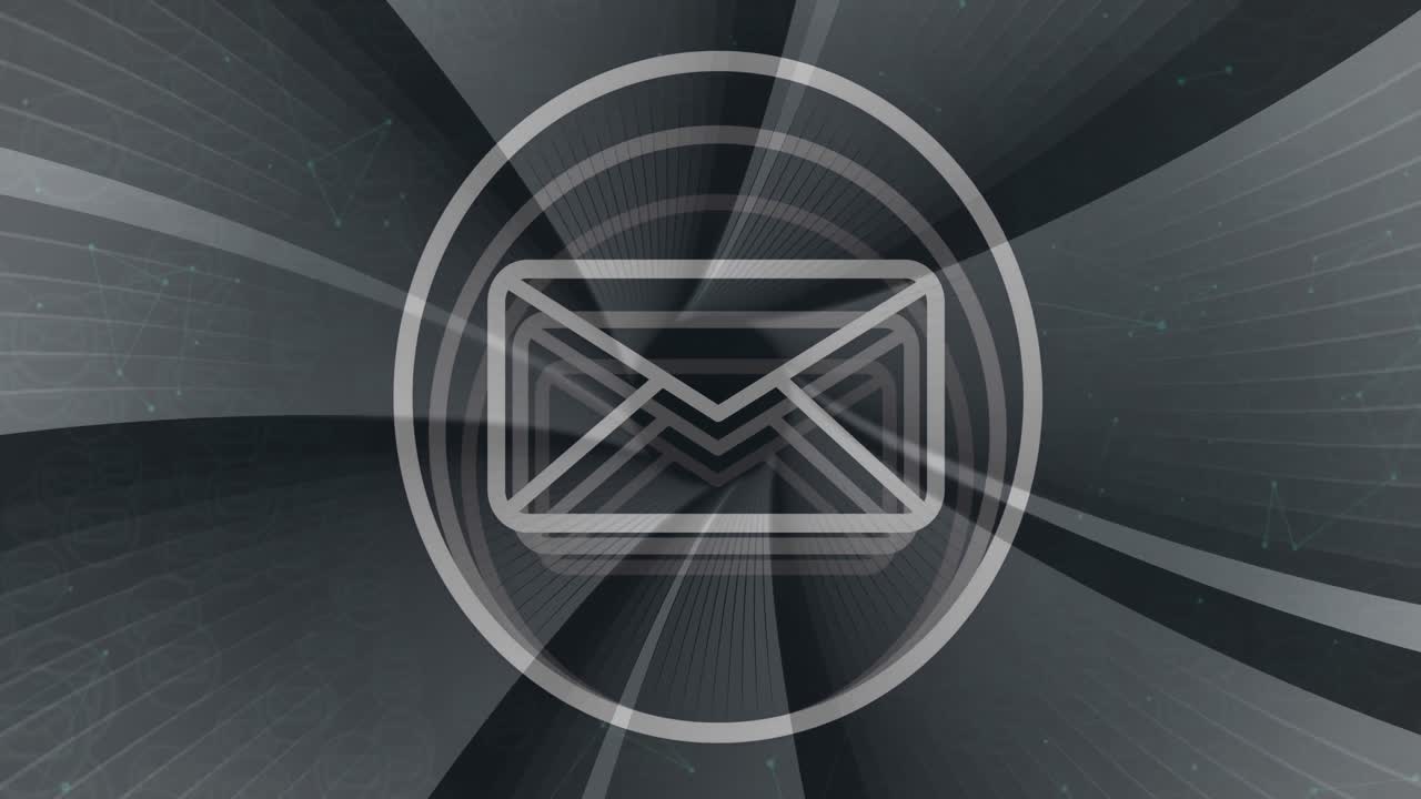 Animazione di icona email su iride grigia
