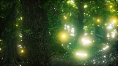 luciérnaga volando en el bosque