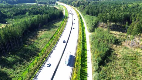 aerial view of famous german autobahn, 4k