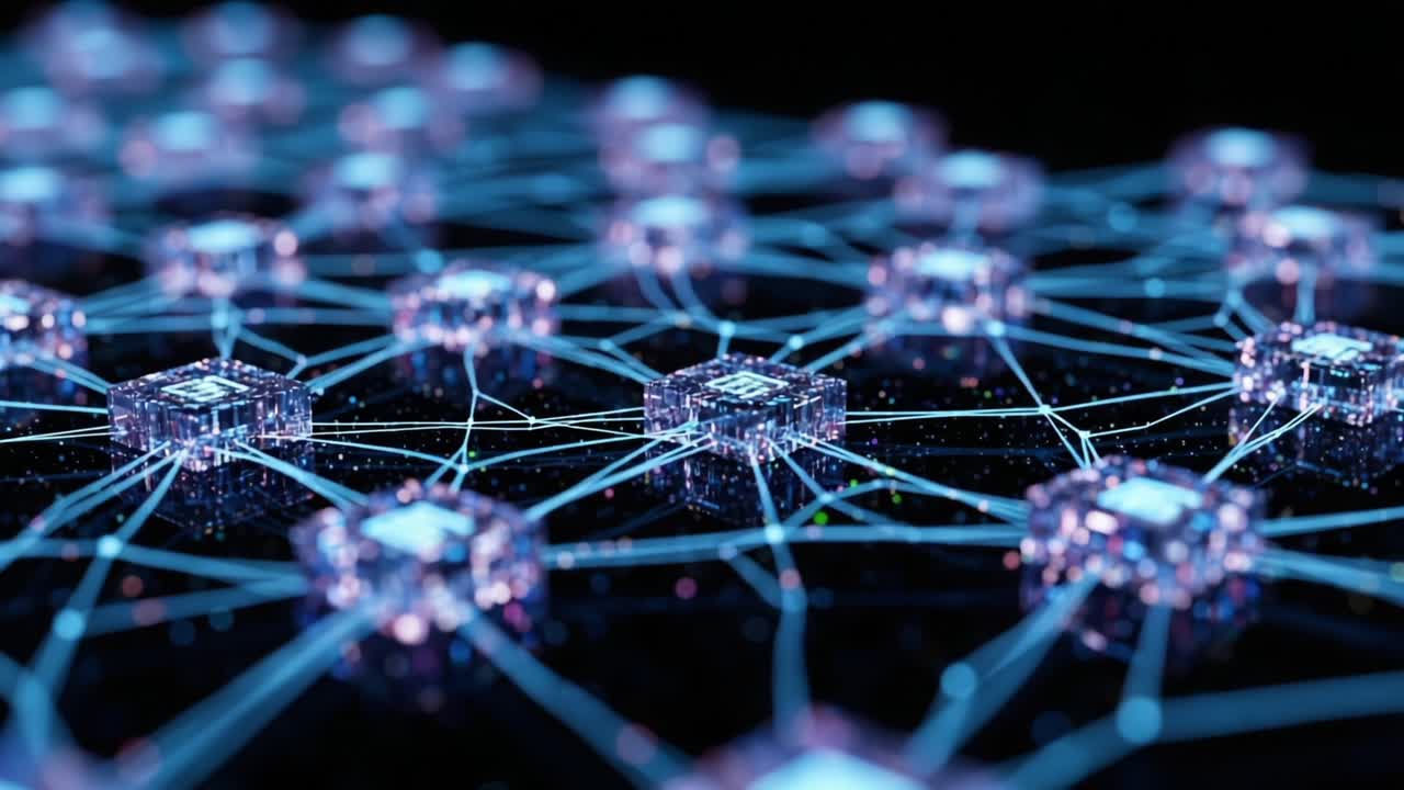 A Captivating Visualization of a Complex Network, Highlighting Interconnected Nodes and Vibrant Connections in a Digital Space