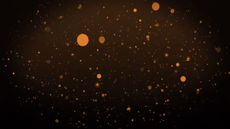 animación de cálidas manchas naranjas brillantes flotando sobre un fondo marrón