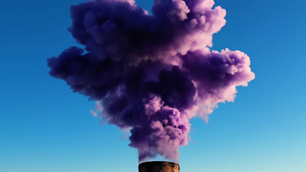 Purple Smoke from Chimney