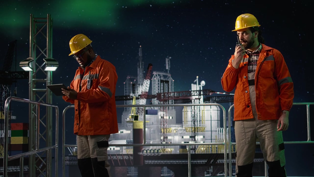 Radiokoordinering, global energiblokade og boreplatformsarbejder.