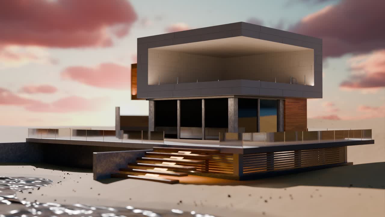 Modern House Architecture on the Beach