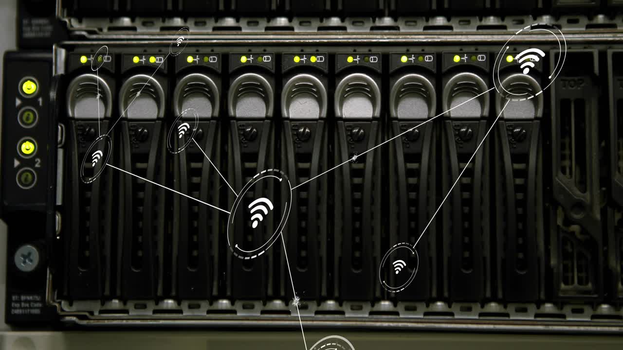 animación de la red de conexiones con iconos a través del servidor