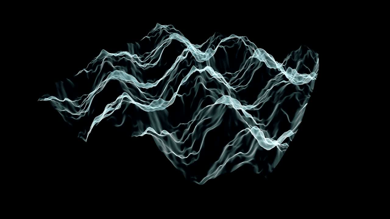 вращающаяся и движущаяся трехмерная поверхность.