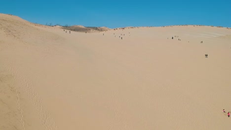 Drone-Shot-of-Sleeping-Bear-Sand-Dunes-National-Lakeshore-in-Michigan