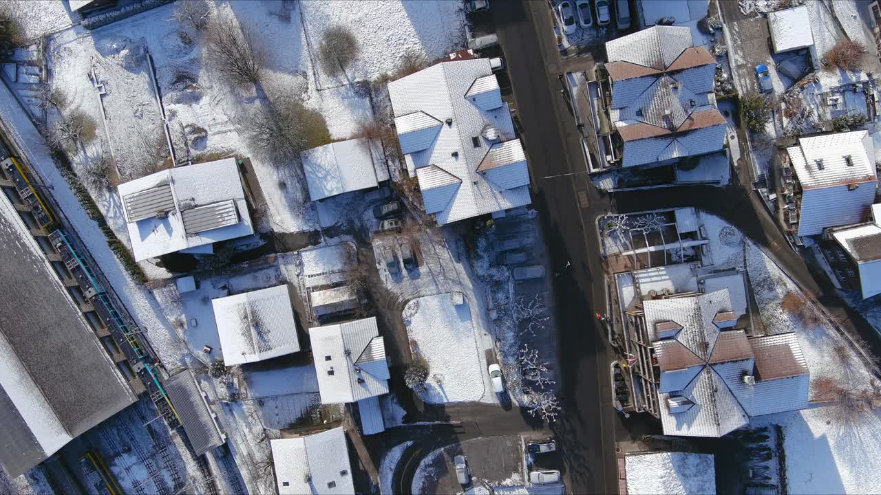 스위스 라우터브룬의 공중 풍경 - 겨울 시즌