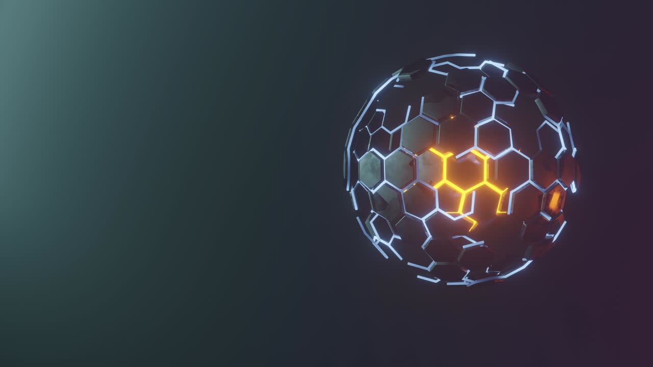 física futurista núcleo atómico. geometría abstracta esfera 3d hacer