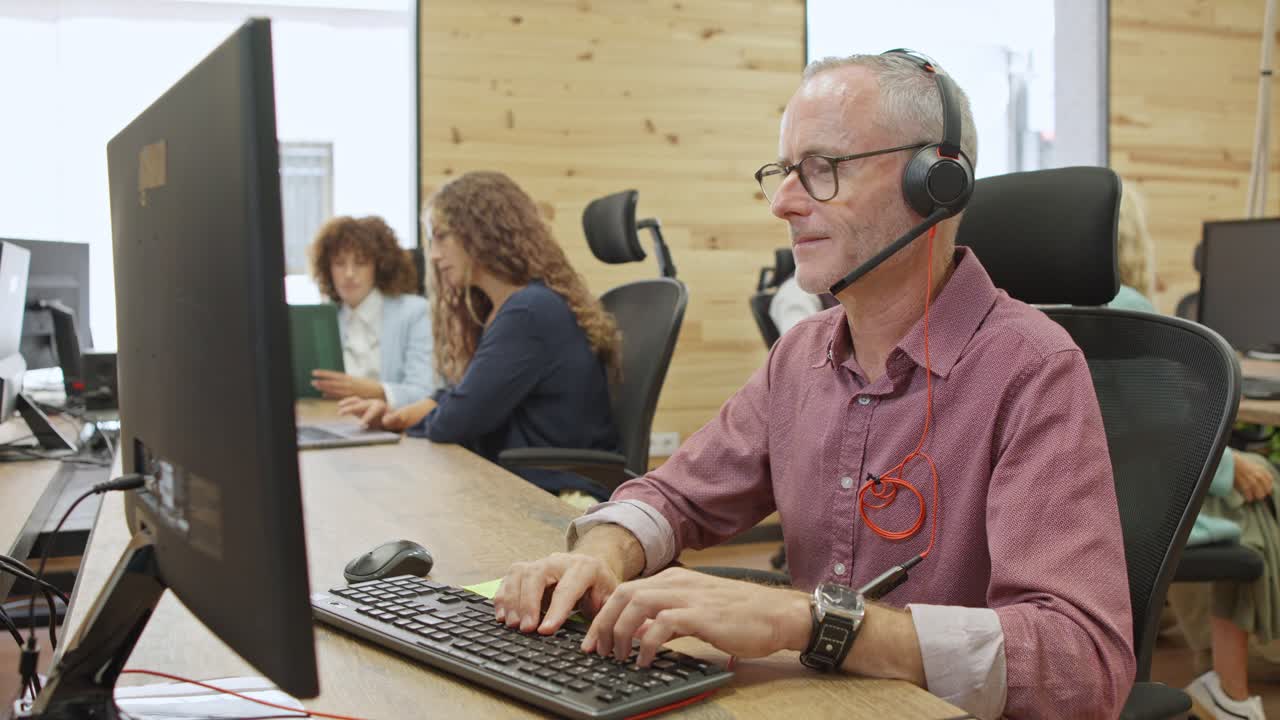 People working in a call center