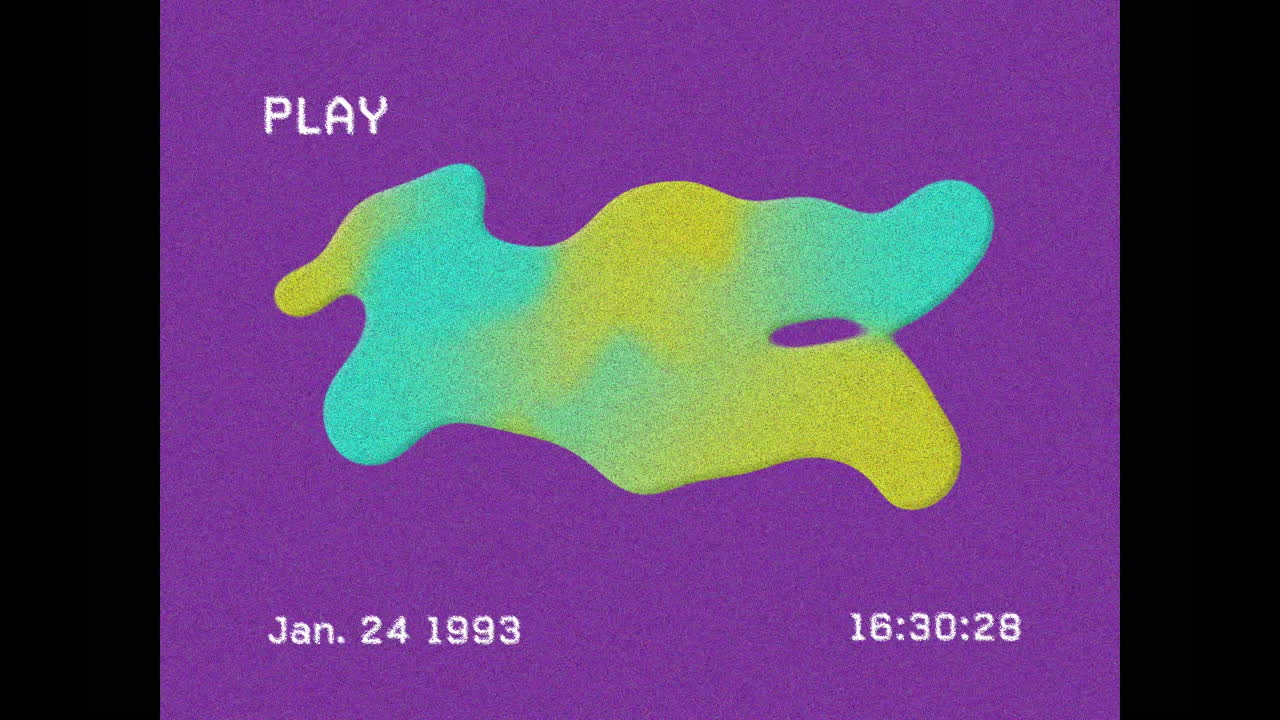 animación de parcelas coloridas sobre la pantalla con ruido