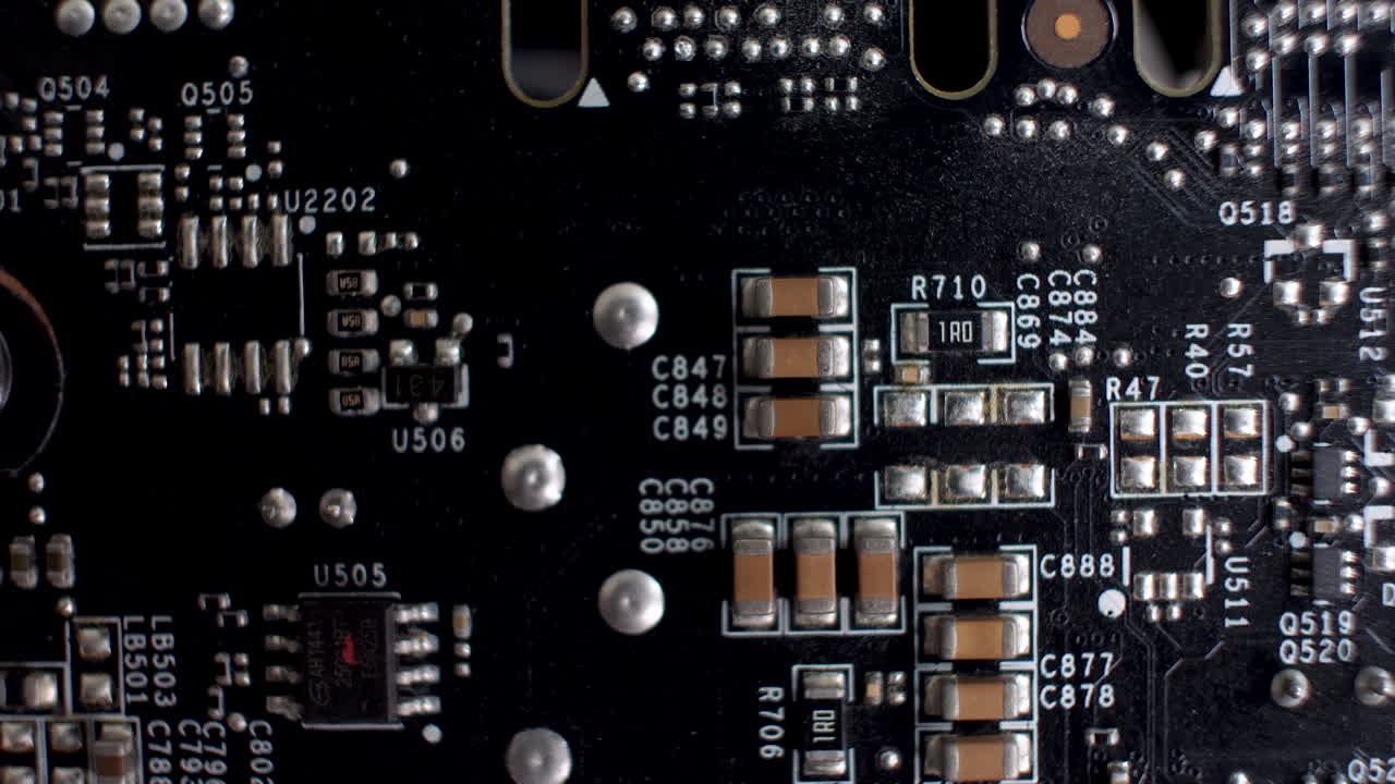 Macro Shot Of PCB Of Graphics Cards
