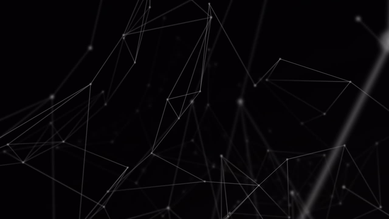 Animation of network of connections on black background