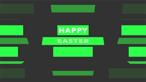 happy easter with green stripes on fashion black gradient